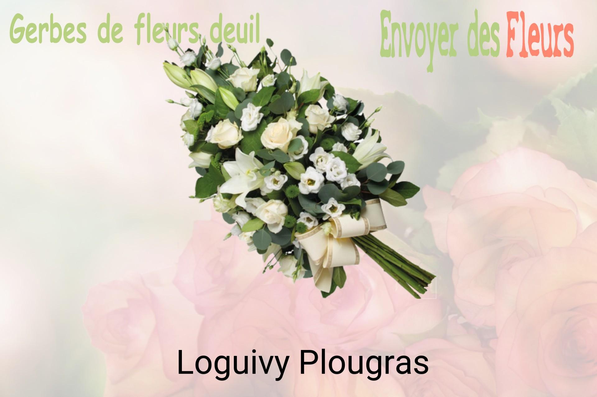 Gerbe de fleurs de deuil livrée à Loguivy-Plougras